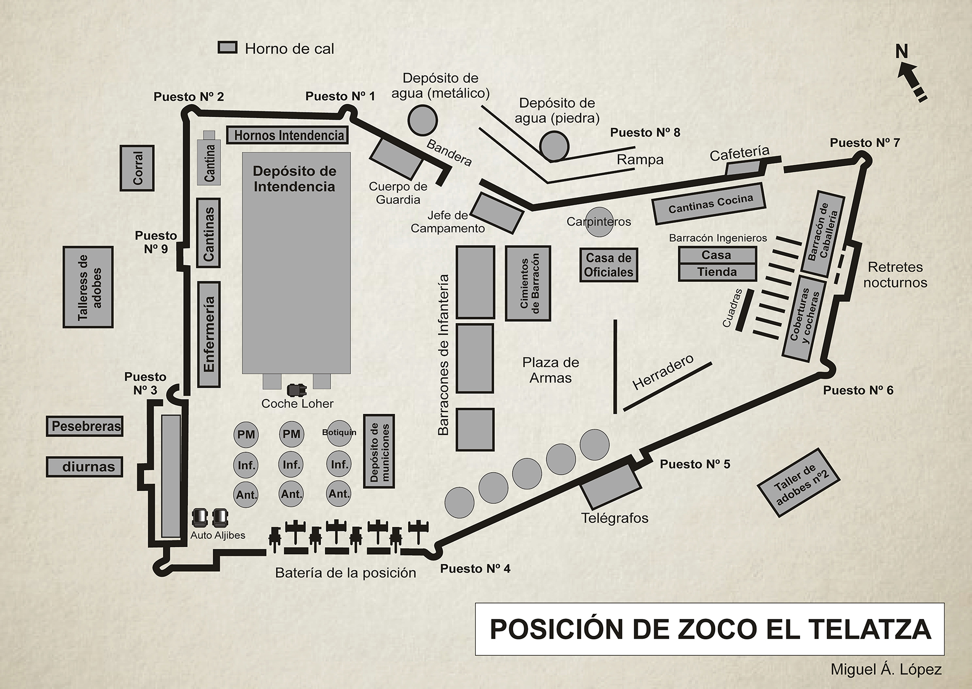 Mapa que muestra la posición del zoco El Telatza